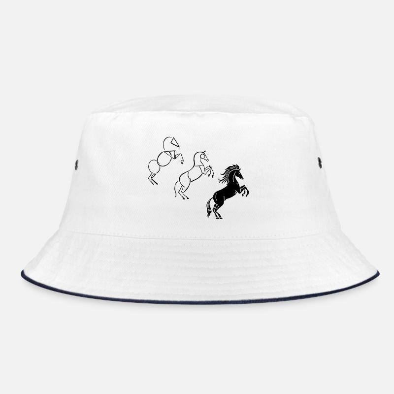 Zeichne mir ein schwarzes Pferd Bucket Hat