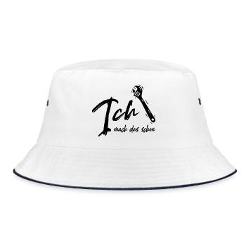 Ich mach das schon - Handwerker - Bastler - Bucket Hat - Weiß/Navy - Vorne