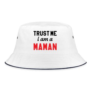 Glaub mir, ich bin Maman - Bucket Hat - Weiß/Navy - Vorne