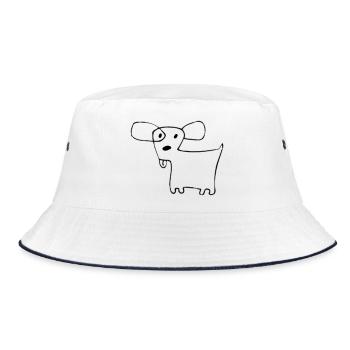02 Doggie Shorts - Bucket Hat - white/navy - Front