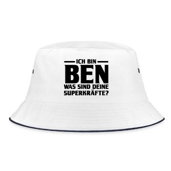First name Ben - Bucket Hat - white/navy - Front