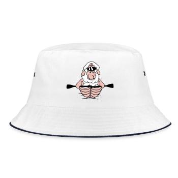 Sheep Captain Paddles Rowing Buccaneer Rowing Boat - Bucket Hat - white/navy - Front