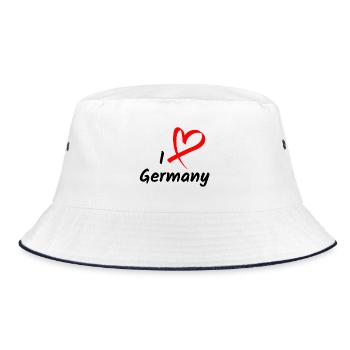 I Love Germany Ich Liebe Deutschland Herz Geschenk - Bucket Hat - Weiß/Navy - Vorne