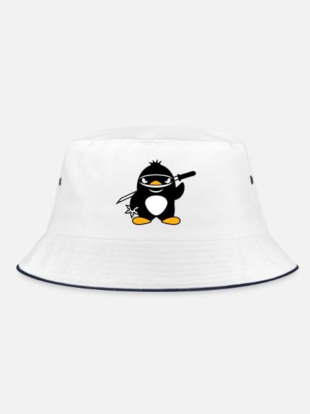 Pingouin Ninja Samouraï Japonais Katana Fighter - Bob - blanc/marine - Devant