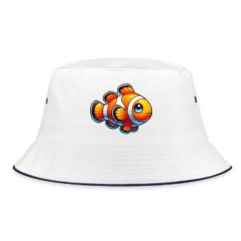 Clownfisch - Bucket Hat - Weiß/Navy - Vorne