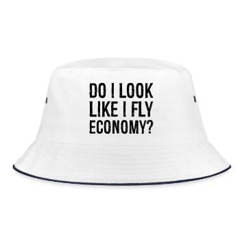 do I look like I fly economy - Bucket Hat - white/navy - Front