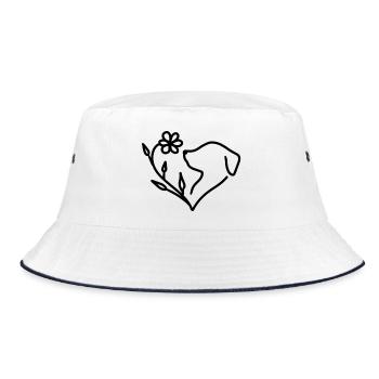 Doglover - Bucket Hat - Weiß/Navy - Vorne