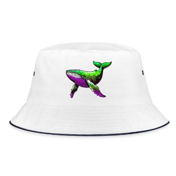 Wal - Bucket Hat - Weiß/Navy - Vorne