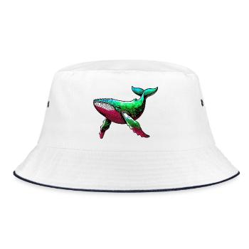 Wal - Bucket Hat - Weiß/Navy - Vorne