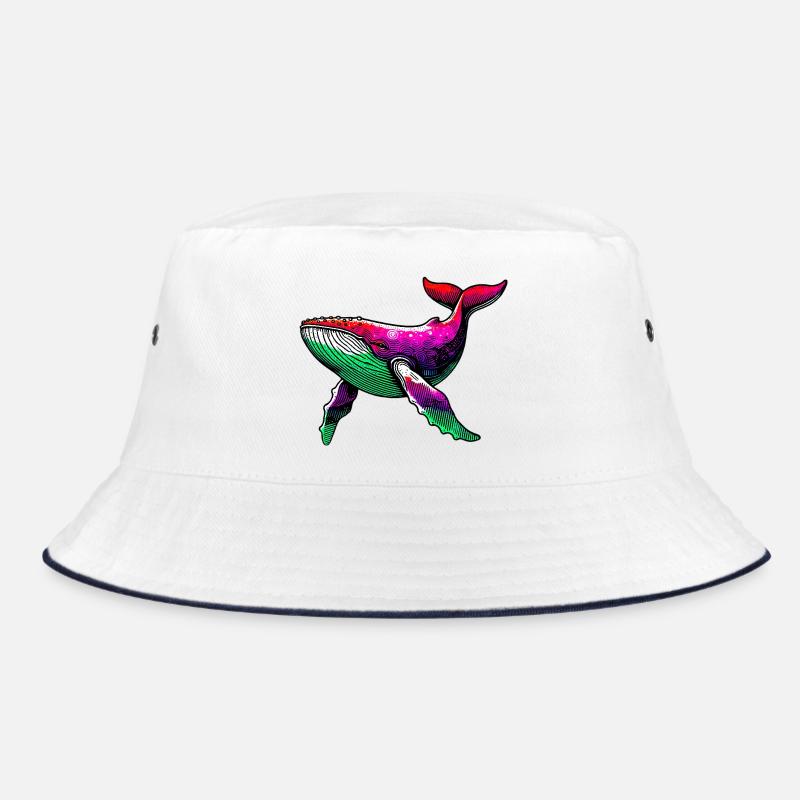 Wal - Bucket Hat - Weiß/Navy