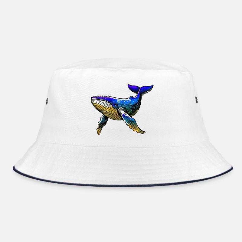 Wal - Bucket Hat - Weiß/Navy