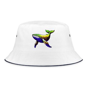 Wal - Bucket Hat - Weiß/Navy - Vorne