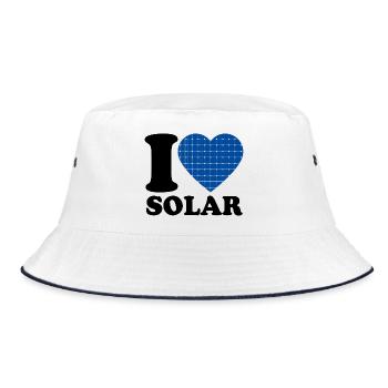 I Love Solar - Heart - Renewable Energy - Bucket Hat - white/navy - Front
