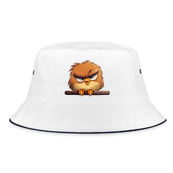 Really? Vogel mit bösem Blick - Bucket Hat - Weiß/Navy - Vorne
