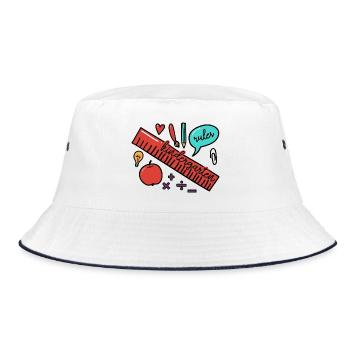 Kindergarten Rules - Bucket Hat - white/navy - Front