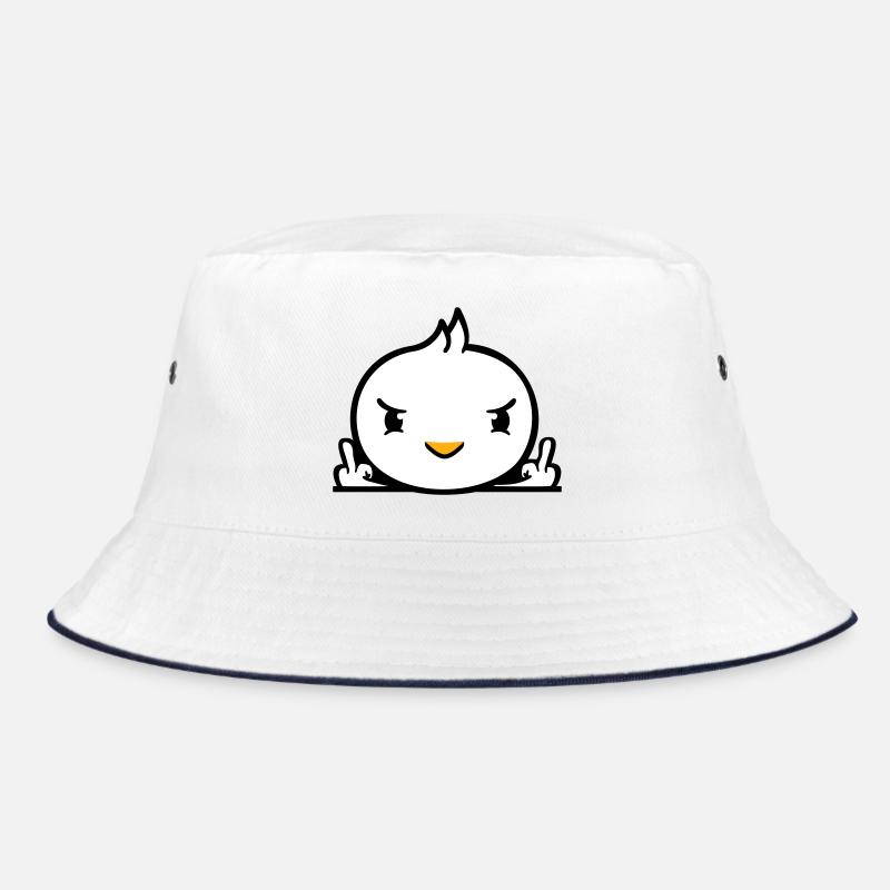 Bird evil middle finger showing bad boy behind fence Bucket Hat