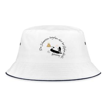 Jakobsweg - Die Schmerzen vergehen aber der Ruhm - Bucket Hat - Weiß/Navy - Vorne
