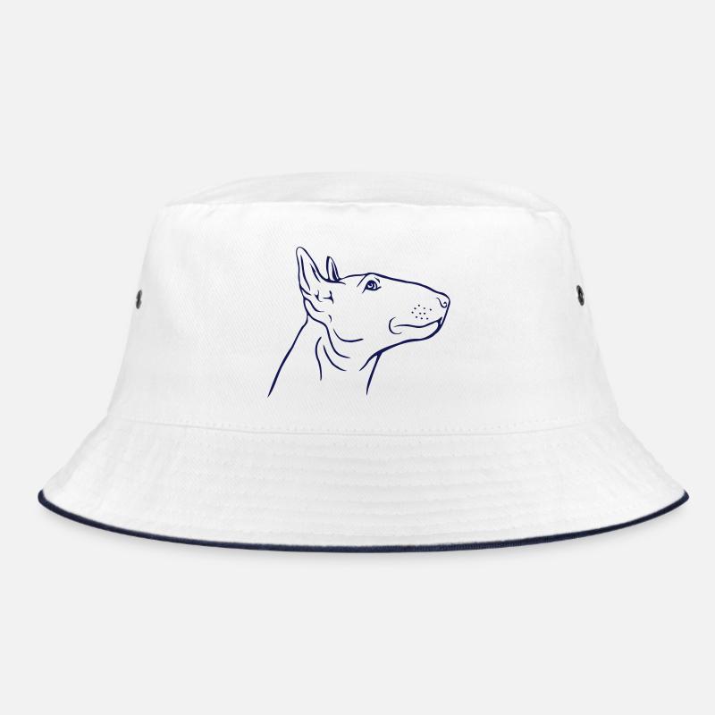 Bull Terrier Head in Profile Bucket Hat