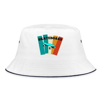 Skateboard - Bucket Hat - Weiß/Navy - Vorne