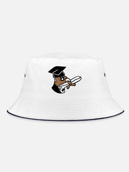 Deaf School Graduation College Certificate Certificate Certificate - Bucket Hat - white/navy - Front