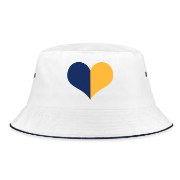 Upper Lusatia - blue yellow heart - Bucket Hat - white/navy - Front