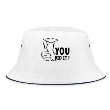 You either passed or you passed it, diploma. - Bucket Hat - white/navy - Front