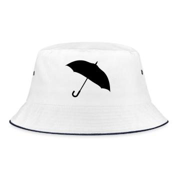 Classic Umbrella Silhouette - Bucket Hat - white/navy - Front