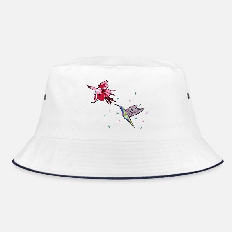 Kolibri - Bucket Hat - Weiß/Navy