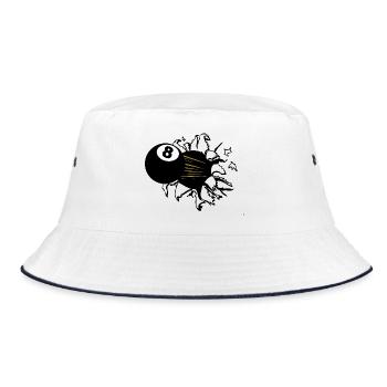 8-Ball Goldschweif - Bucket Hat - Weiß/Navy - Vorne