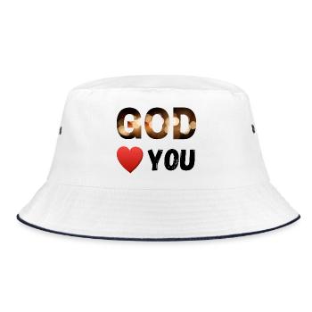 God loves you - Bucket Hat - white/navy - Front