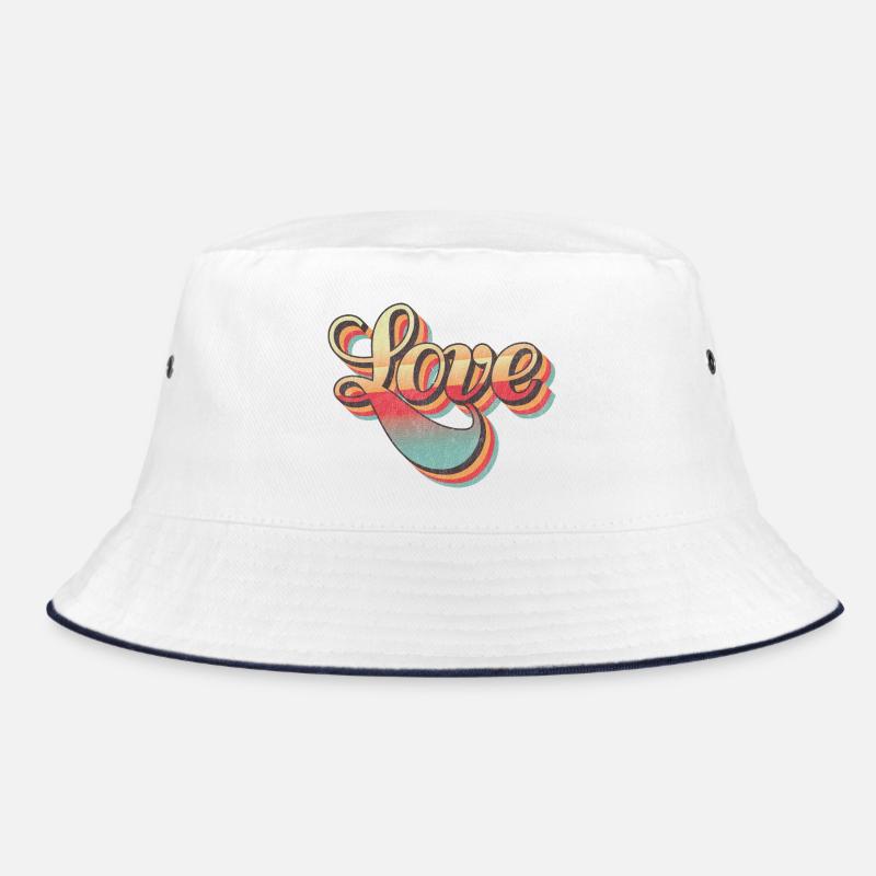 Retro Love Design Bucket Hat
