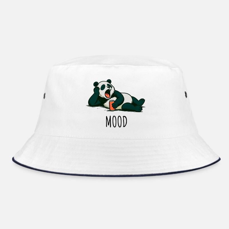 Relaxed panda with drink design Bucket Hat