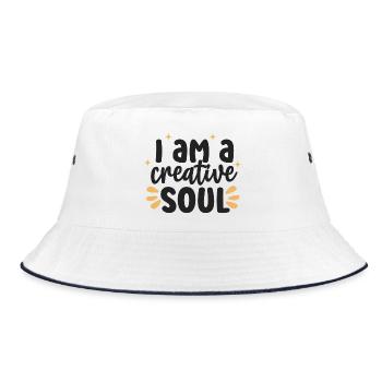Creative Soul Inspirierendes Zitat - Bucket Hat - Weiß/Navy - Vorne