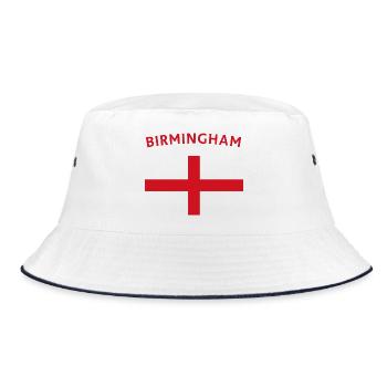Emblem der Birmingham-Flagge - Bucket Hat - Weiß/Navy - Vorne