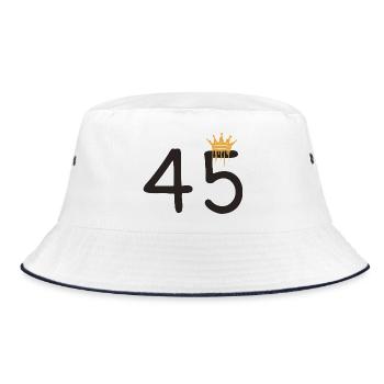 45 - Bucket Hat - white/navy - Front