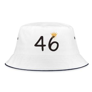 46 - Bucket Hat - Weiß/Navy - Vorne
