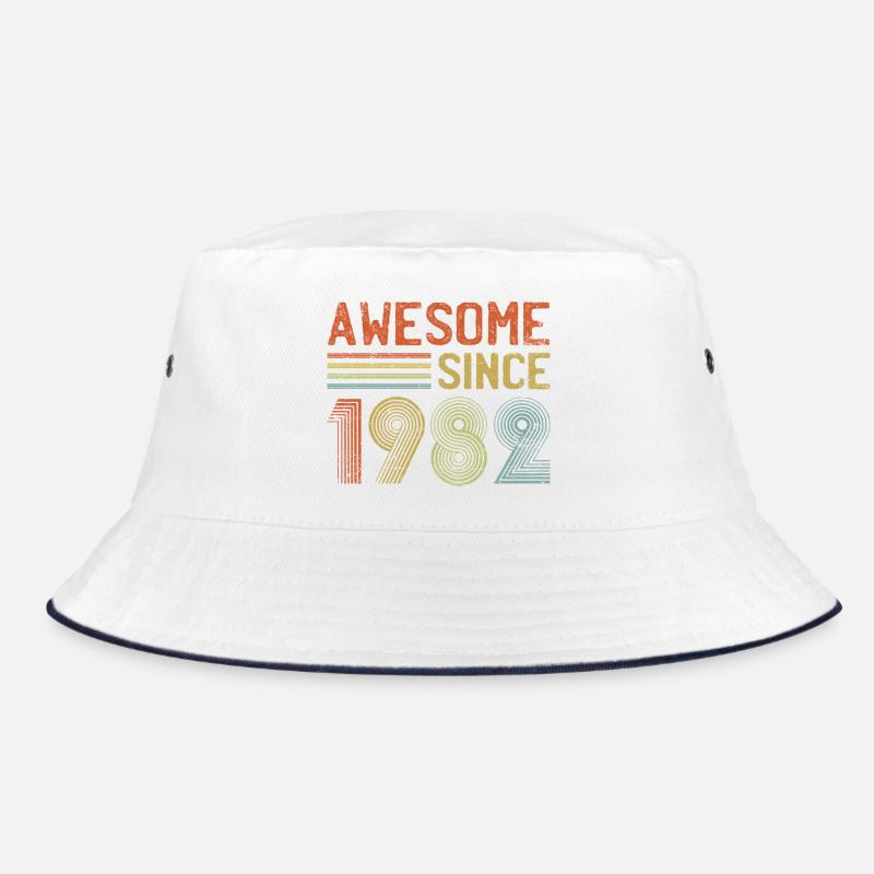 Retro 1982 Celebratory Typography Bucket Hat