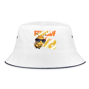 Finally 18 - Bucket Hat - white/navy - Front