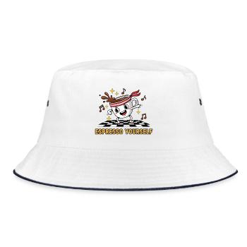 Dancepresso - Bucket Hat - white/navy - Front