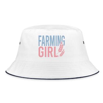 Bauern Tochter - Bucket Hat - Weiß/Navy - Vorne