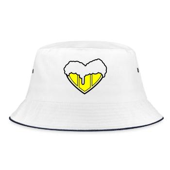 A heart for beer - Bierherz - Bucket Hat - white/navy - Front