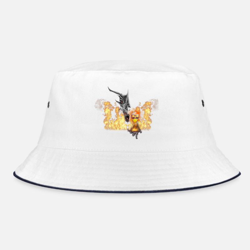 Fire Dragon and Yellow Mask Bucket Hat
