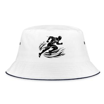 Sprinter in Motion - Bucket Hat - white/navy - Front