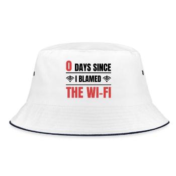 Techie 0 Days Since I Blamed The Wi-fi - Bucket Hat - white/navy - Front