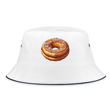 Pixel Donut - Bucket Hat - white/navy - Front