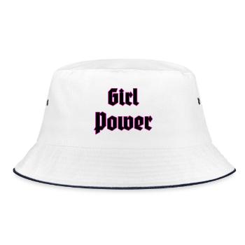 Girl Power Neon Outline - Bucket Hat - white/navy - Front