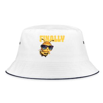 Bee - Bucket Hat - white/navy - Front