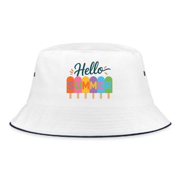Hello Summer - Bucket Hat - white/navy - Front