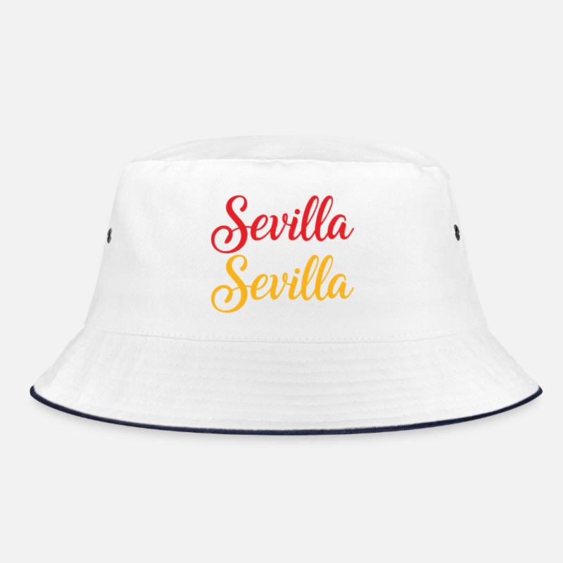 Sevilla Script Duo Rot Gelb Retro Bucket Hat
