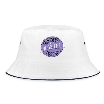 Schlimmer als es aussieht, Post Vac - Bucket Hat - Weiß/Navy - Vorne